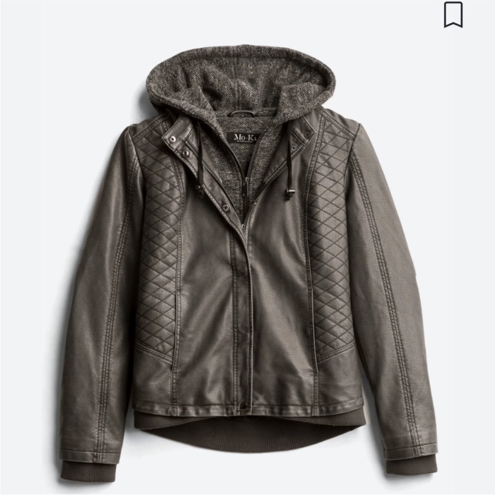Like NEW Mo-Ka Gray Leather Jacket for Women